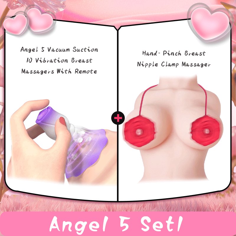 Rose Duo Nipple Vibrator & Clamp Set - Nipple Toys