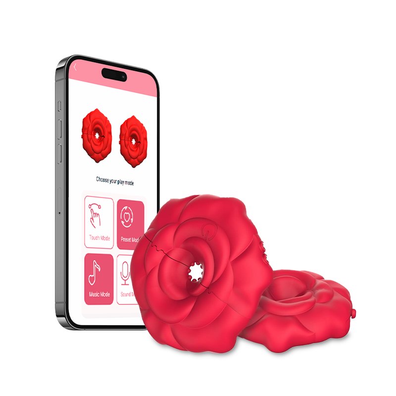 Rose Duo Nipple Vibrator & Clamp Set - Nipple Toys