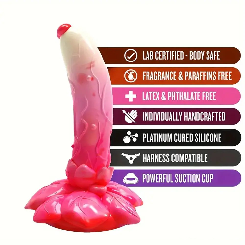 Rose Flower Fantasy Dildo 7 in - Novelty Rose Shape Dildo