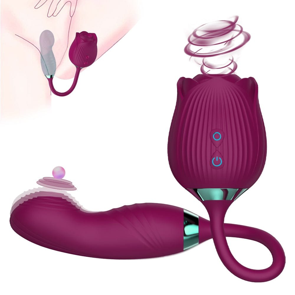 Rose G-Spot Dual Stimulator - Rose Clit Sucker Toy
