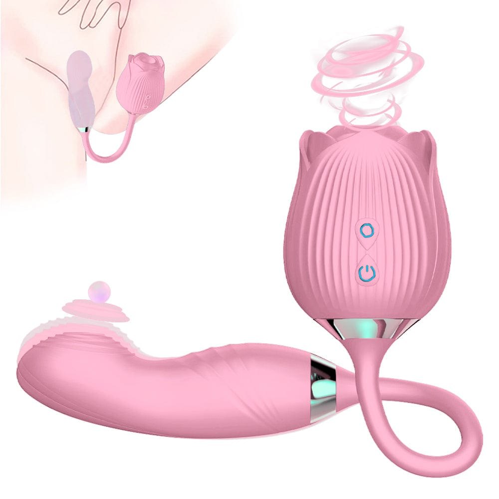 Rose G-Spot Dual Stimulator - Rose Clit Sucker Toy