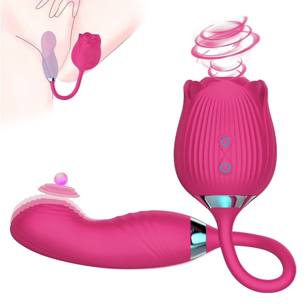 Rose G-Spot Dual Stimulator - Rose Clit Sucker Toy