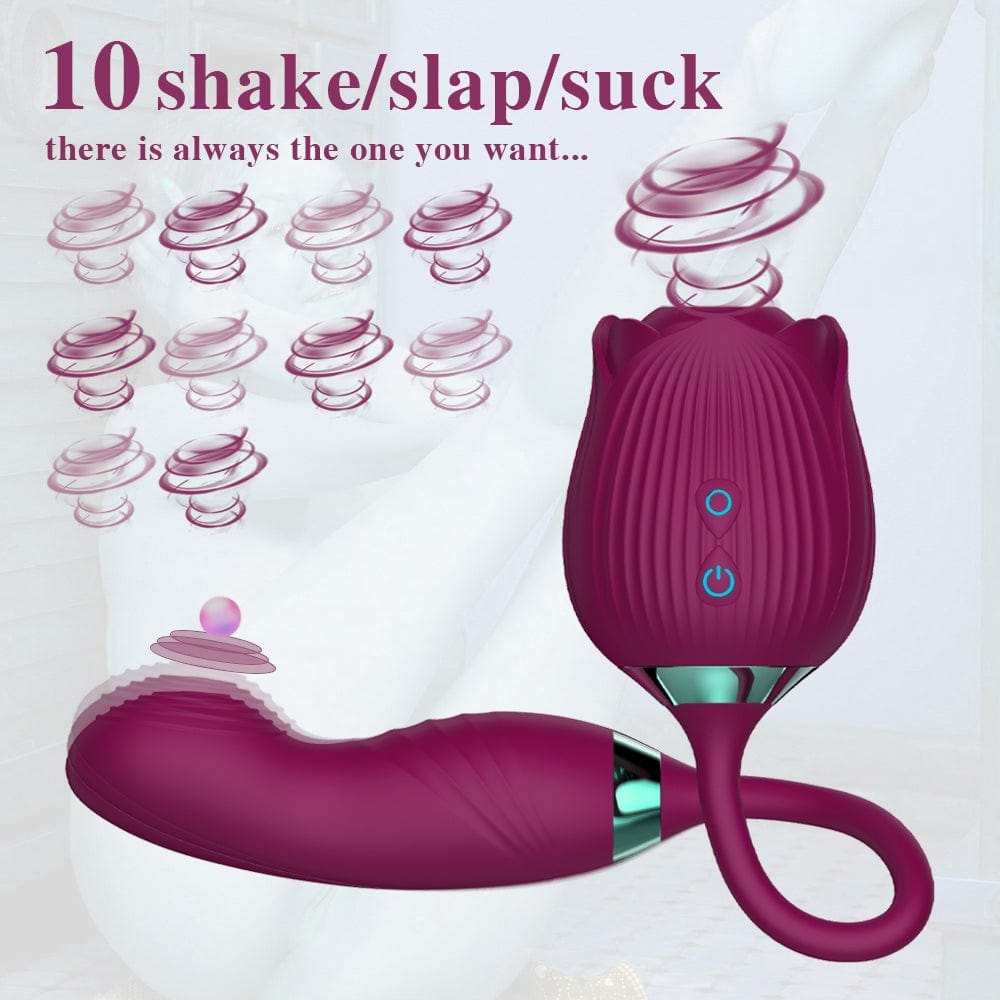 Rose G-Spot Dual Stimulator - Rose Clit Sucker Toy