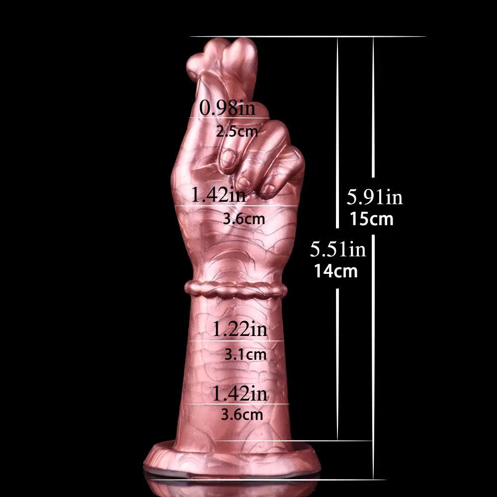 Rose Gold Fist Fantasy Dildo - Novelty Silicone Dildo