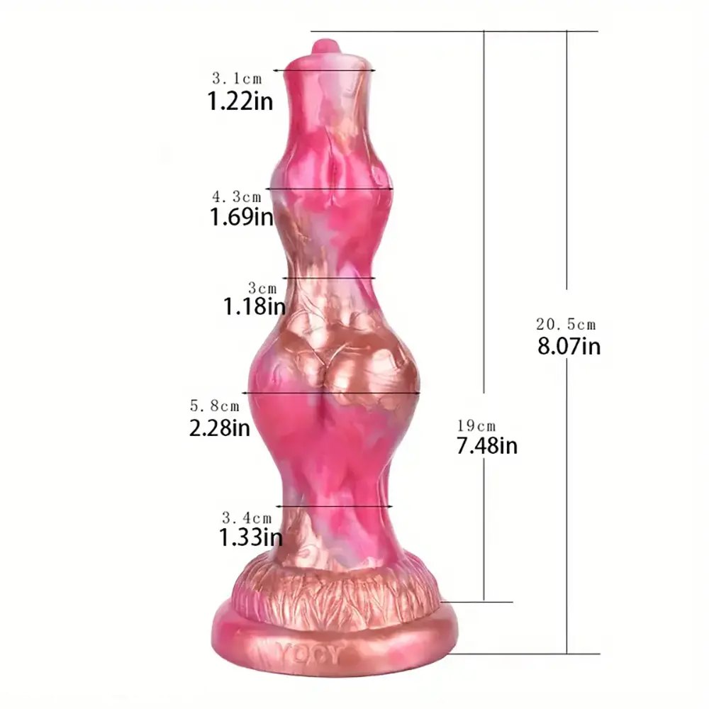 Rose Gold Knot Dildo - Silicone Animal Knot Dildo