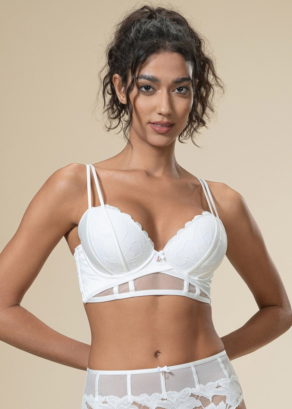 Rose Gold Pendant Lace Bra - Lingerie Set for Women