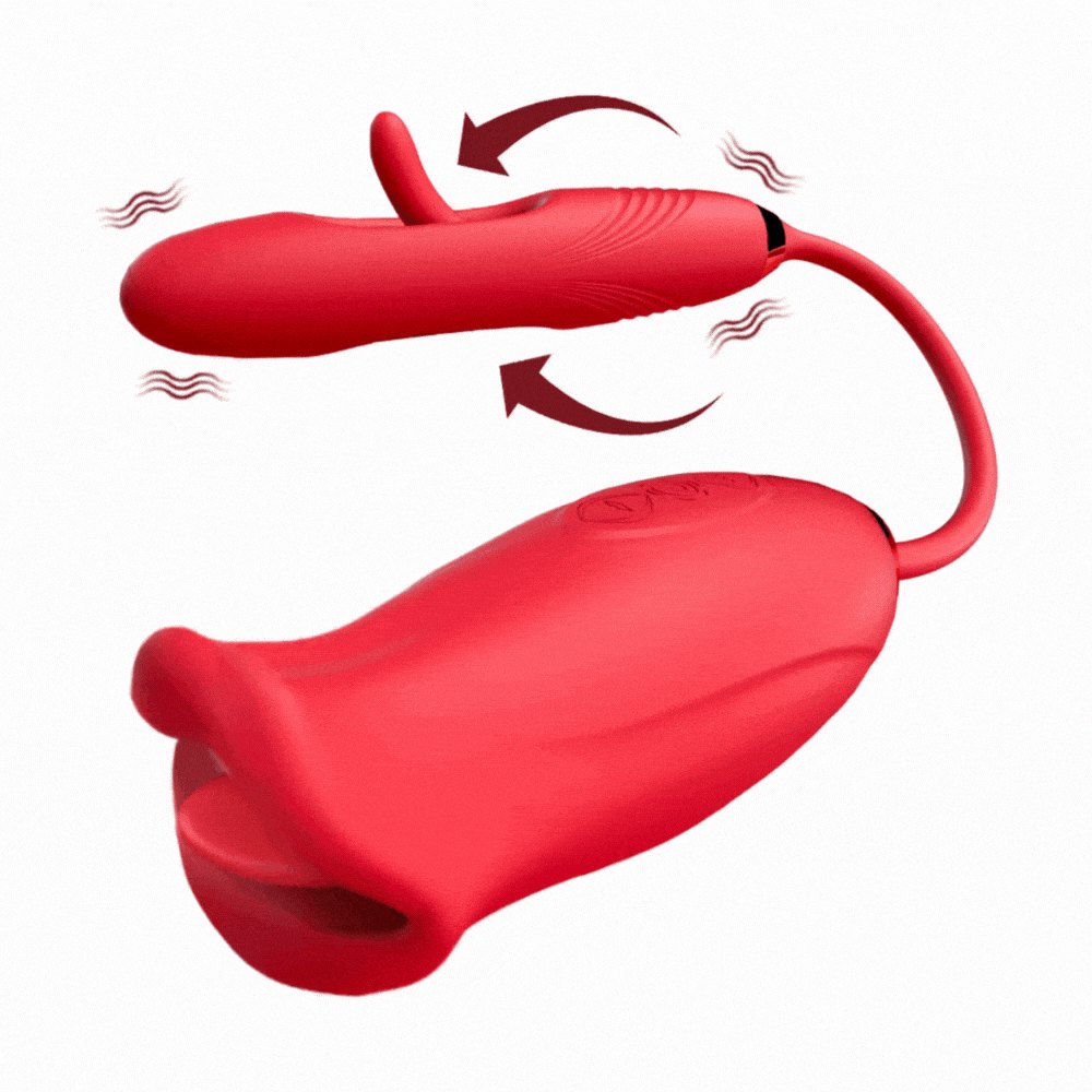 Rose Kissing Clit and G-Spot Vibrator - 3-in-1 Rose Toy