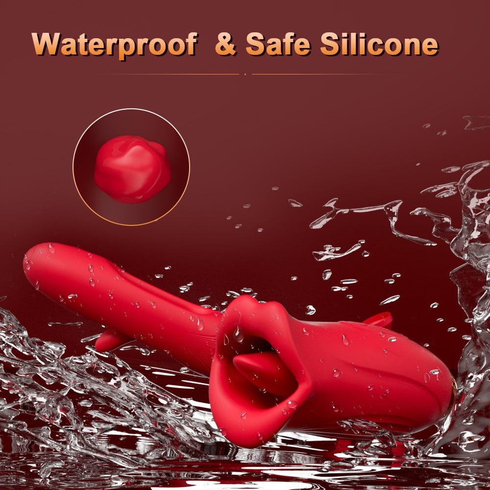 Rose Kissing Clit and G-Spot Vibrator - 3-in-1 Rose Toy