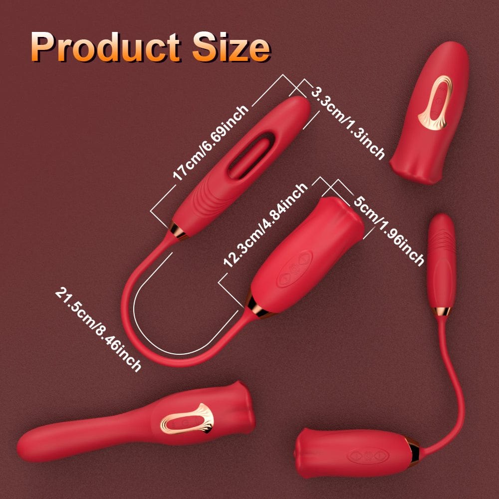 Rose Kissing Clit and G-Spot Vibrator - 3-in-1 Rose Toy