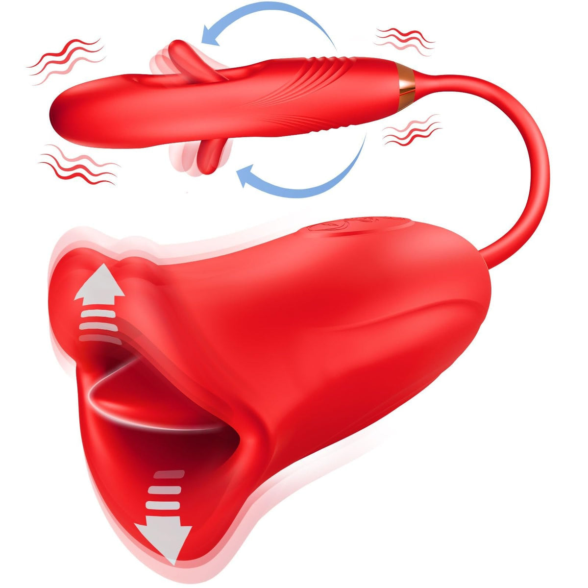 Rose Kissing Clit and G-Spot Vibrator - 3-in-1 Rose Toy
