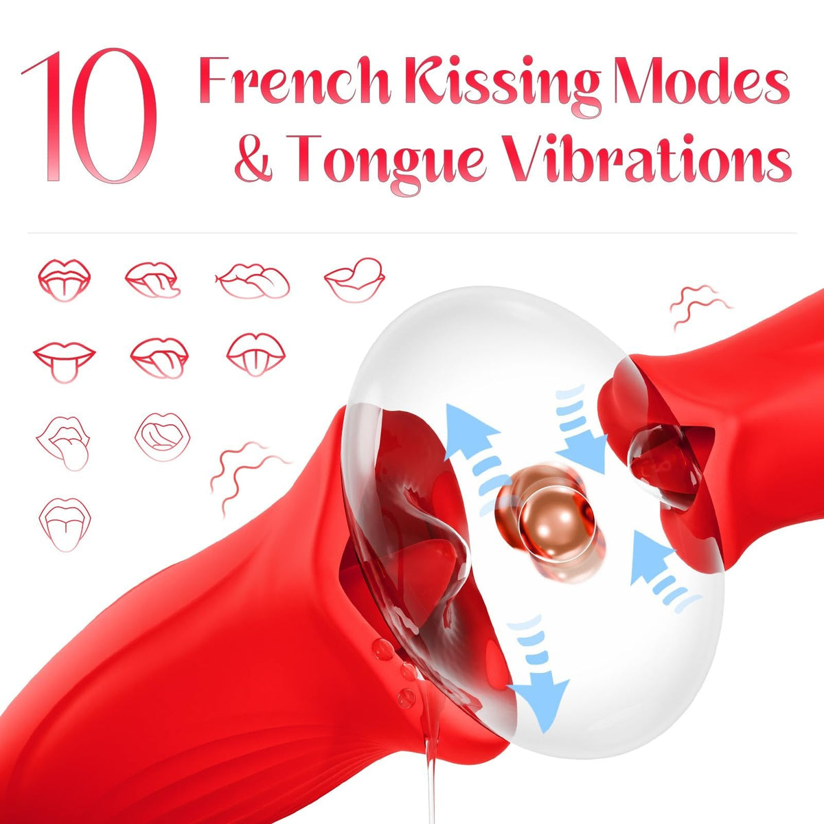Rose Kissing Clit and G-Spot Vibrator - 3-in-1 Rose Toy