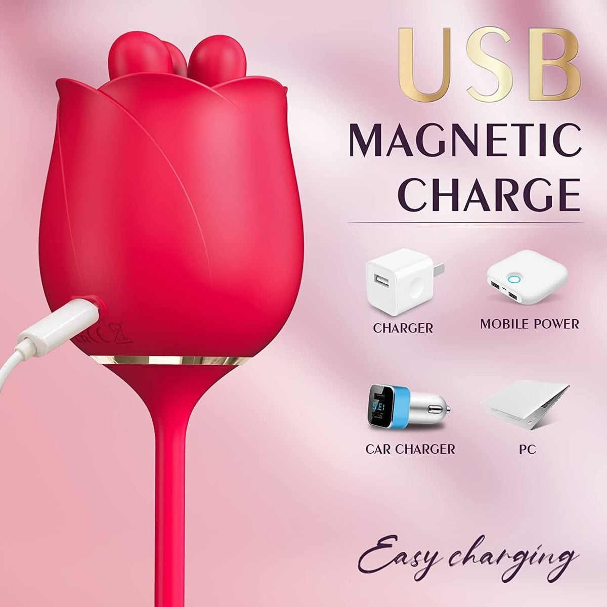 Rose Kneading Vibrator Set - Vibrating Rose Toy