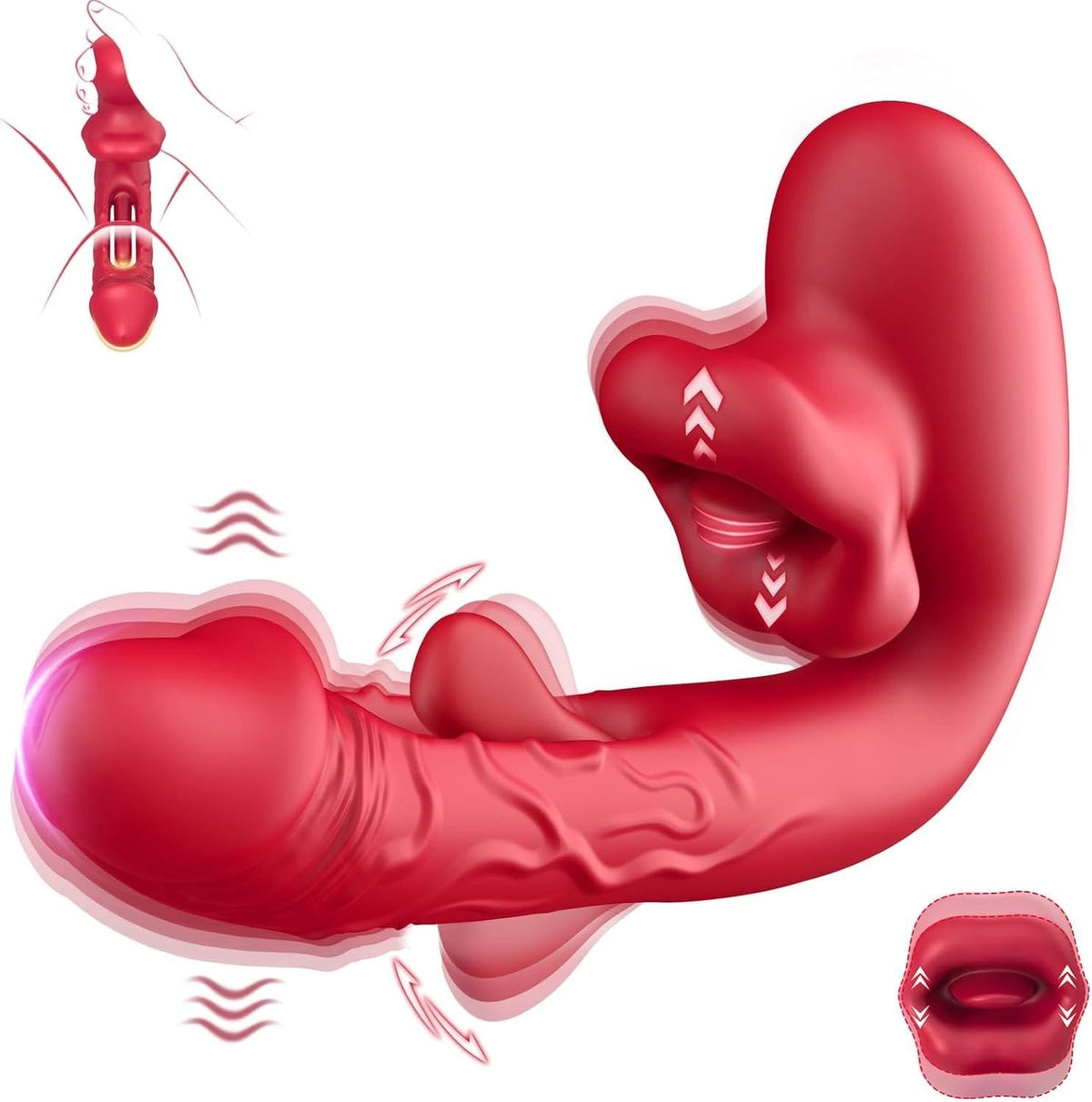 Rose Licking G-Spot Rabbit Dildo - Rabbit G-Spot Vibrator