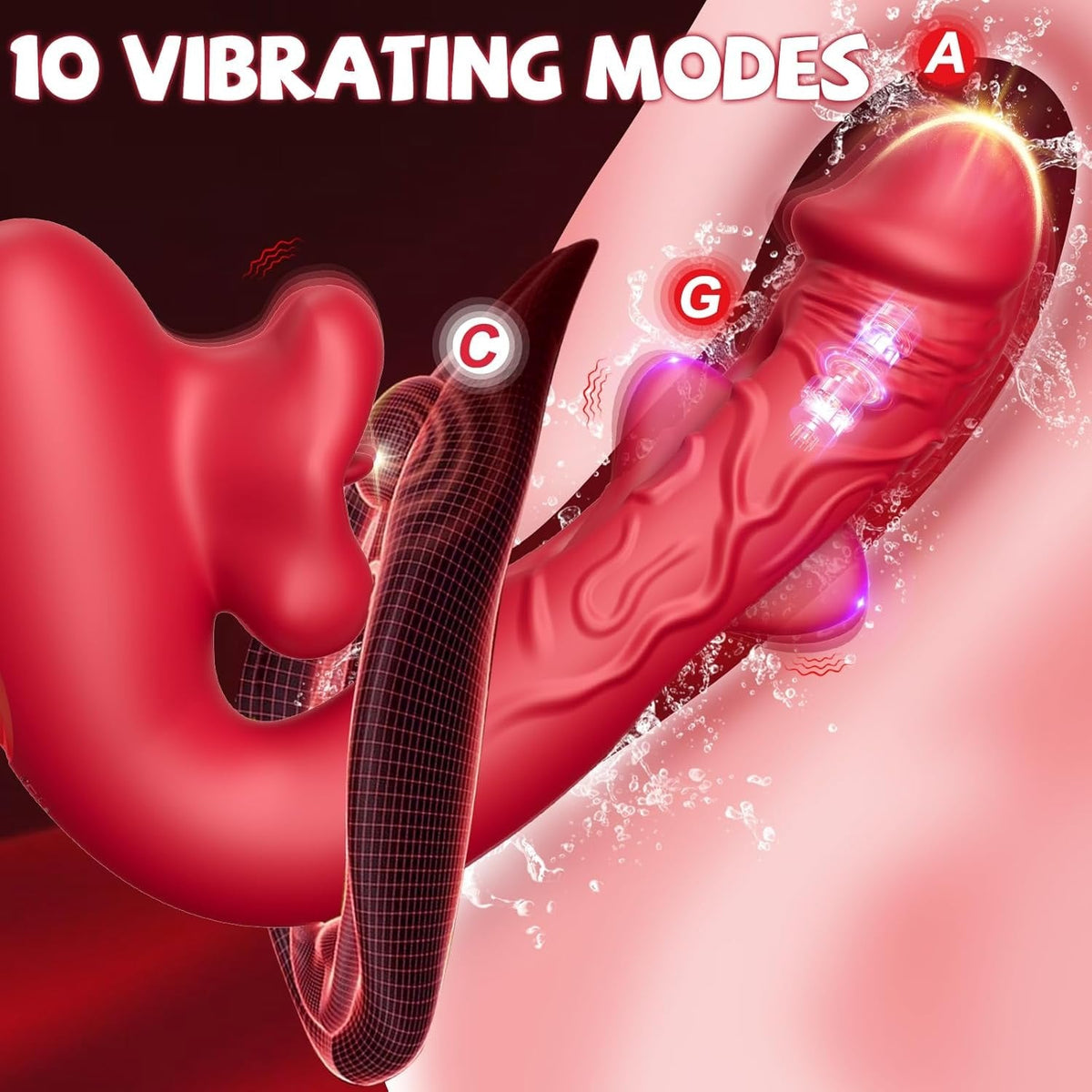 Rose Licking G-Spot Rabbit Dildo - Rabbit G-Spot Vibrator