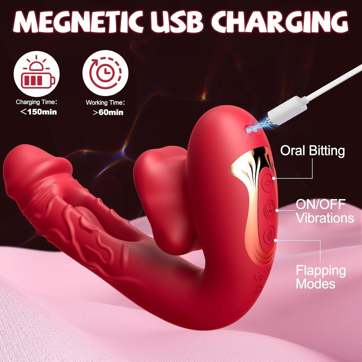 Rose Licking G-Spot Rabbit Dildo - Rabbit G-Spot Vibrator