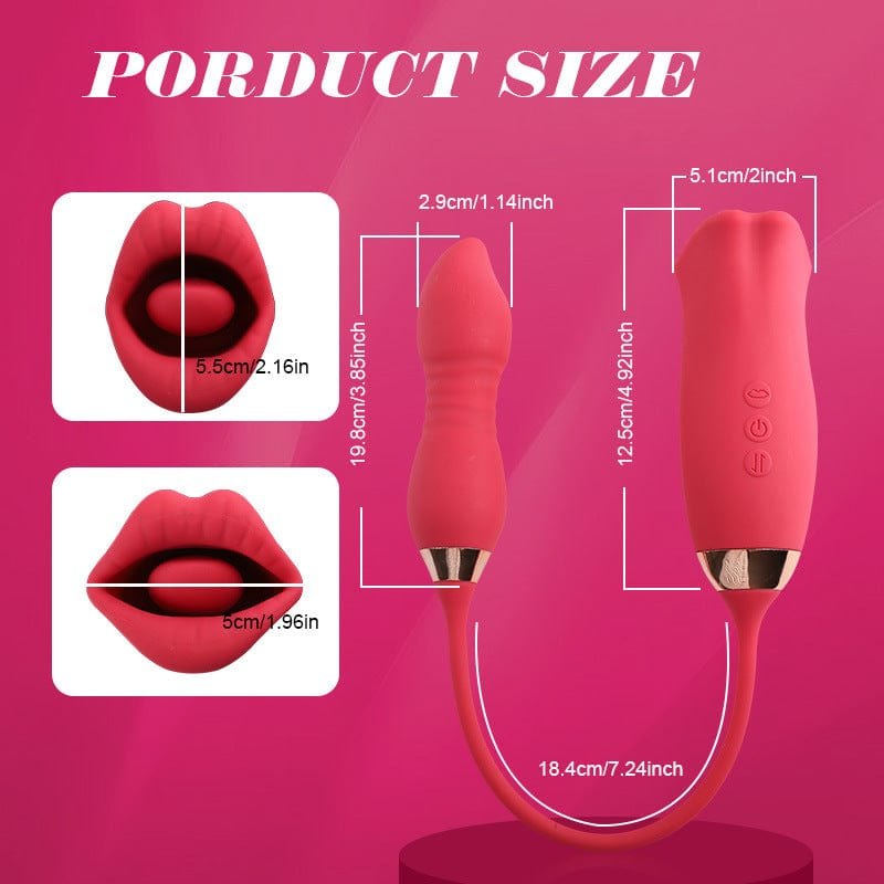 Rose Lips Kissing Vibrator - Rose Clit Licking Toy