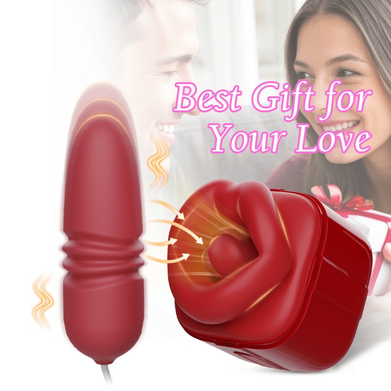 Rose Oral Suction Clitoral Vibrator - Tongue and Suction Toy