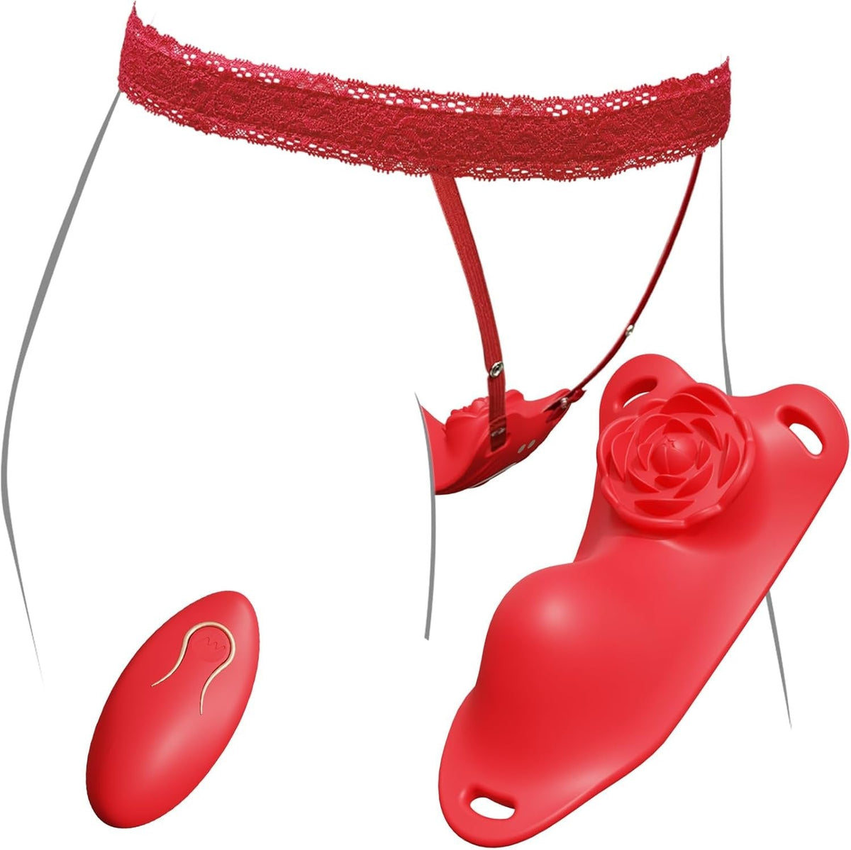 Rose Panty Vibrator with Remote - Wearable Riding Vibrator
