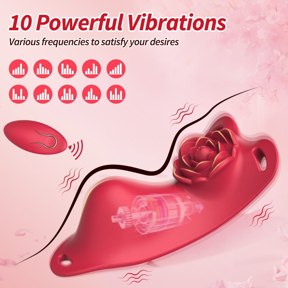 Rose Panty Vibrator with Remote - Wearable Riding Vibrator