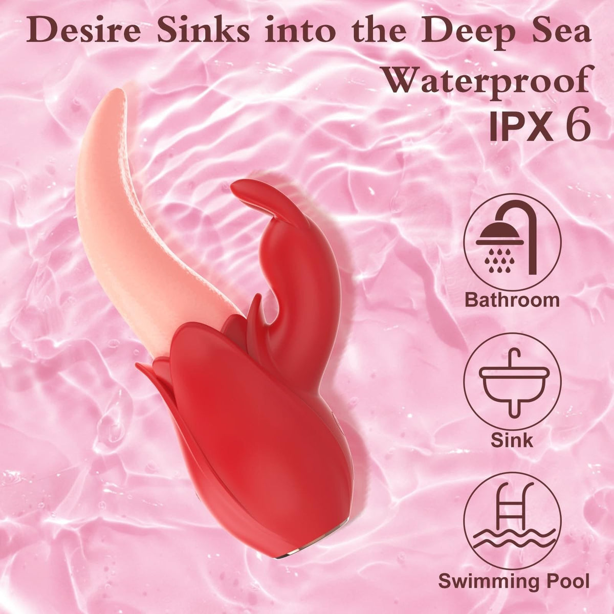 Rose Rabbit Ear Dual Vibrator - Rose Toy for G-Spot & Clit