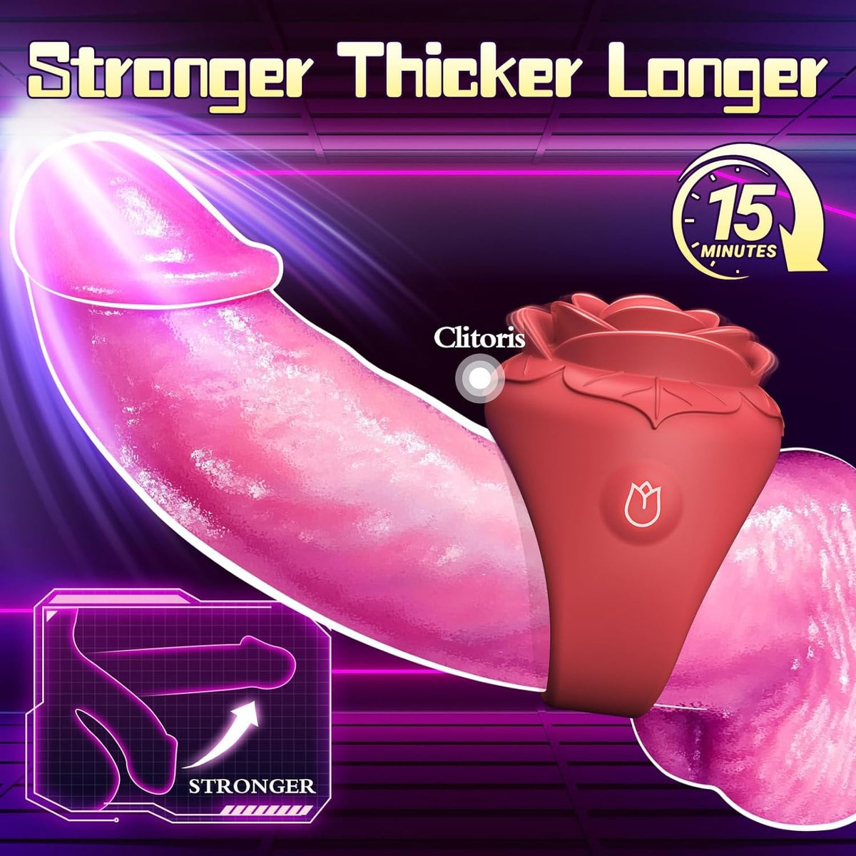Rose Ring Vibrator for Nipple & Clit - Couples Vibrator Ring