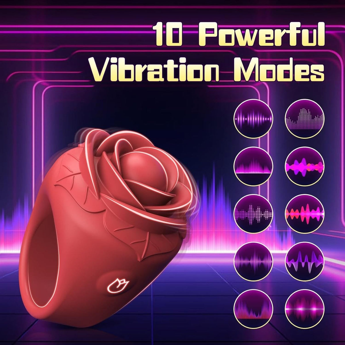 Rose Ring Vibrator for Nipple & Clit - Couples Vibrator Ring