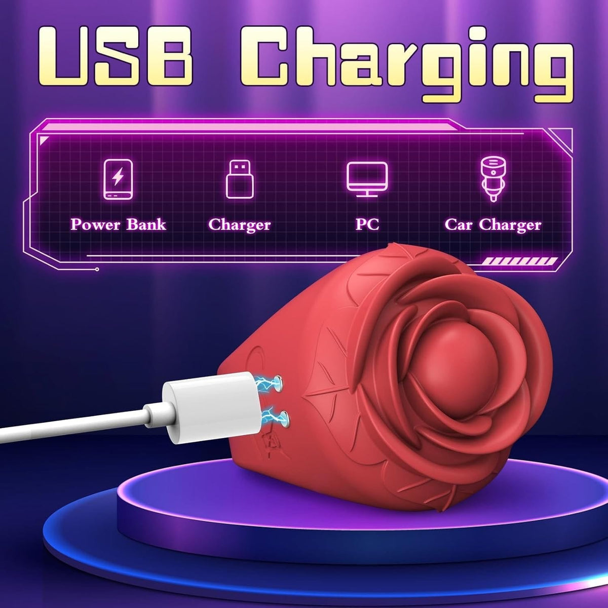 Rose Ring Vibrator for Nipple & Clit - Couples Vibrator Ring