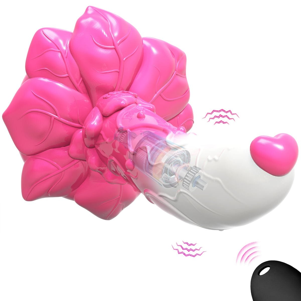 Rose Shaped Fantasy Dildo - Silicone Suction Cup Dildo