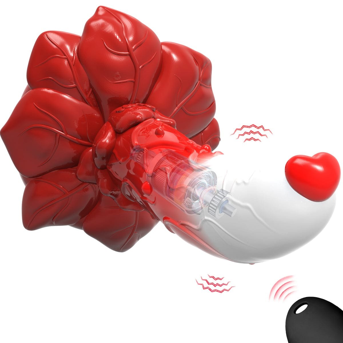 Rose Shaped Fantasy Dildo - Silicone Suction Cup Dildo