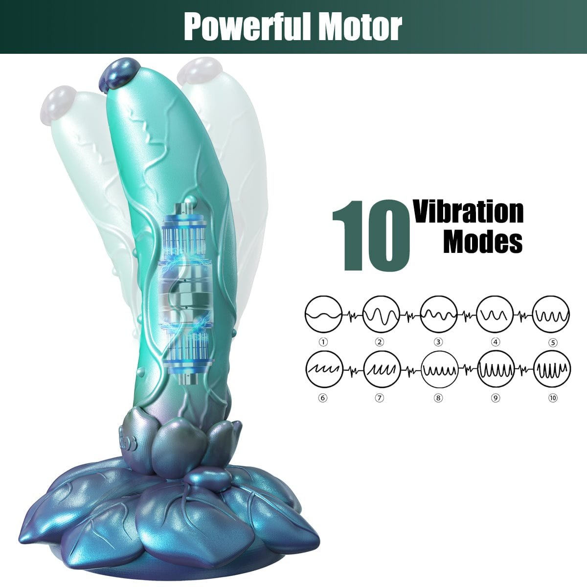 Rose Shaped Fantasy Dildo - Silicone Suction Cup Dildo