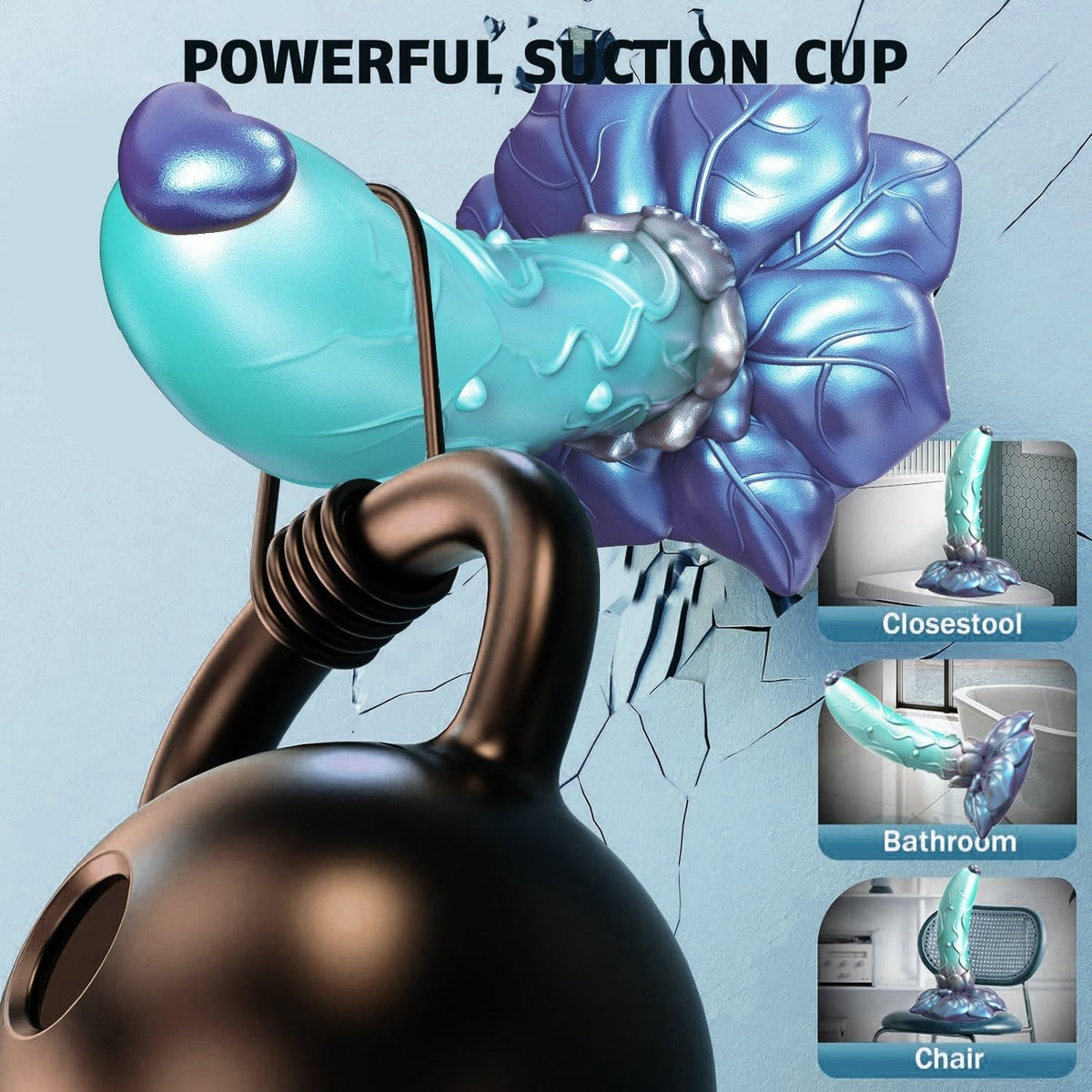 Rose Shaped Fantasy Dildo - Silicone Suction Cup Dildo