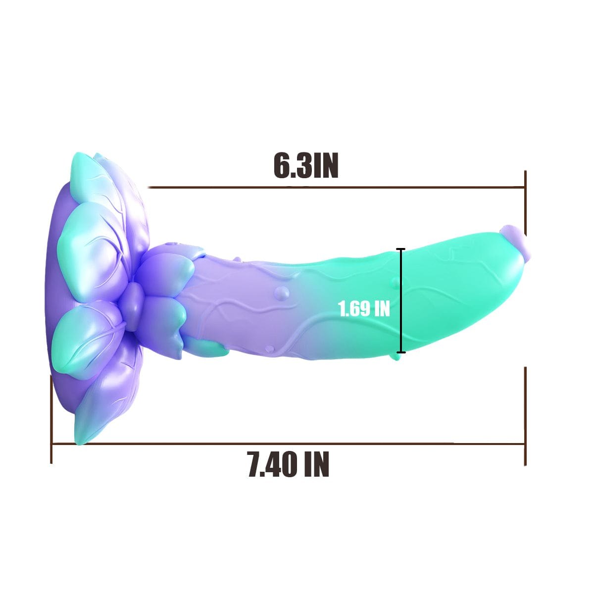 Rose Shaped Fantasy Dildo - Silicone Suction Cup Dildo