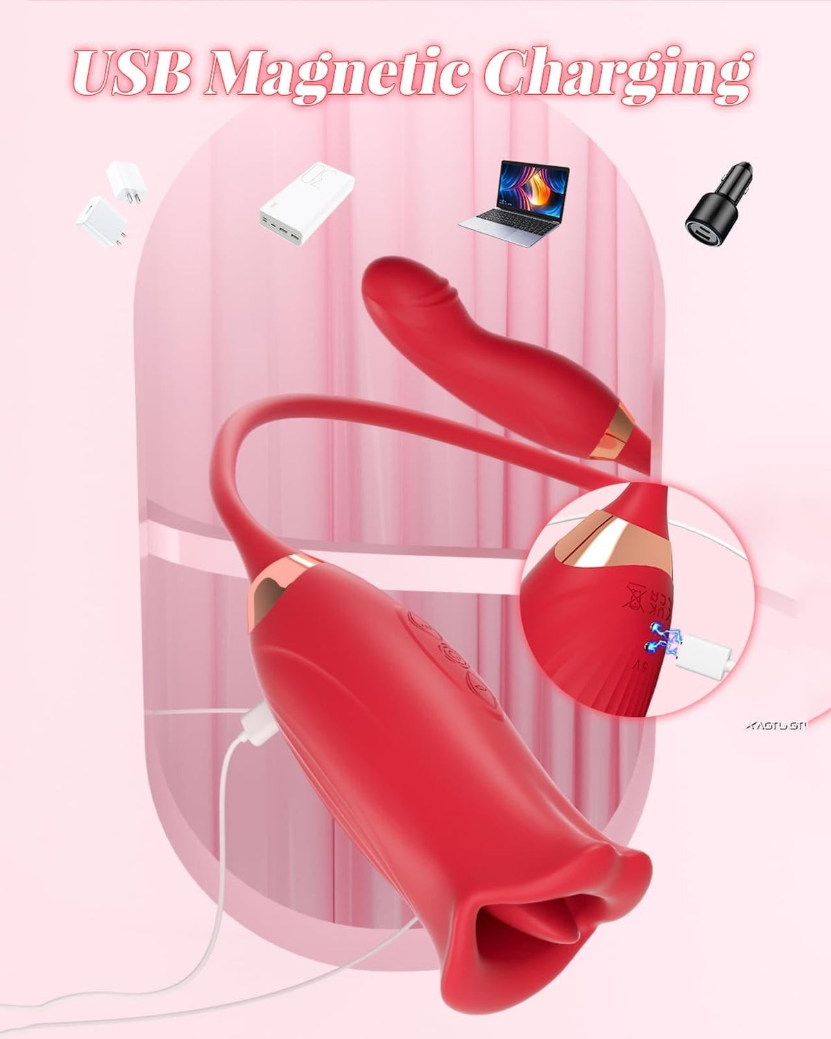 Rose Sucker with G-Spot Arm - Rose Tongue Licking Vibrator