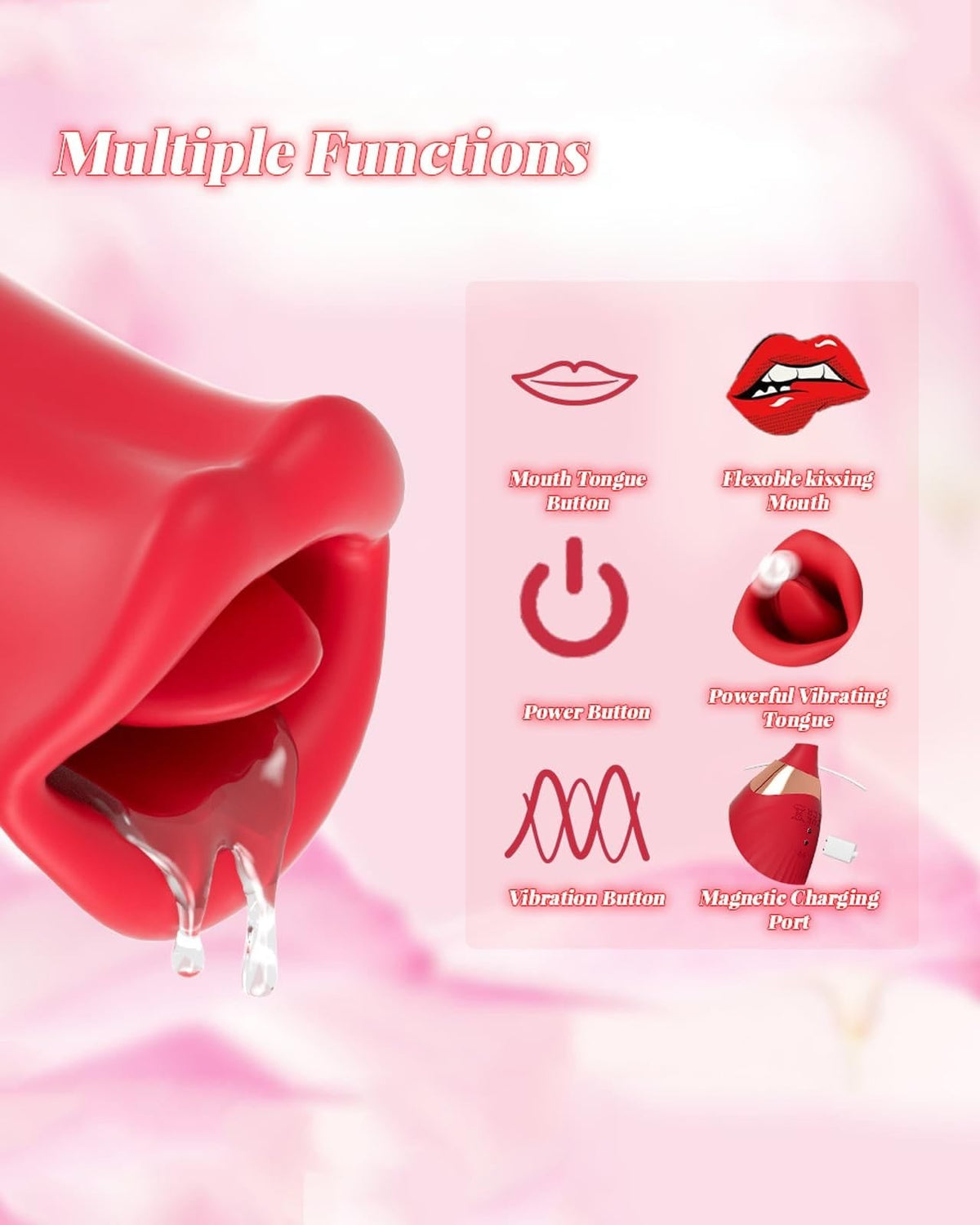 Rose Sucker with G-Spot Arm - Rose Tongue Licking Vibrator
