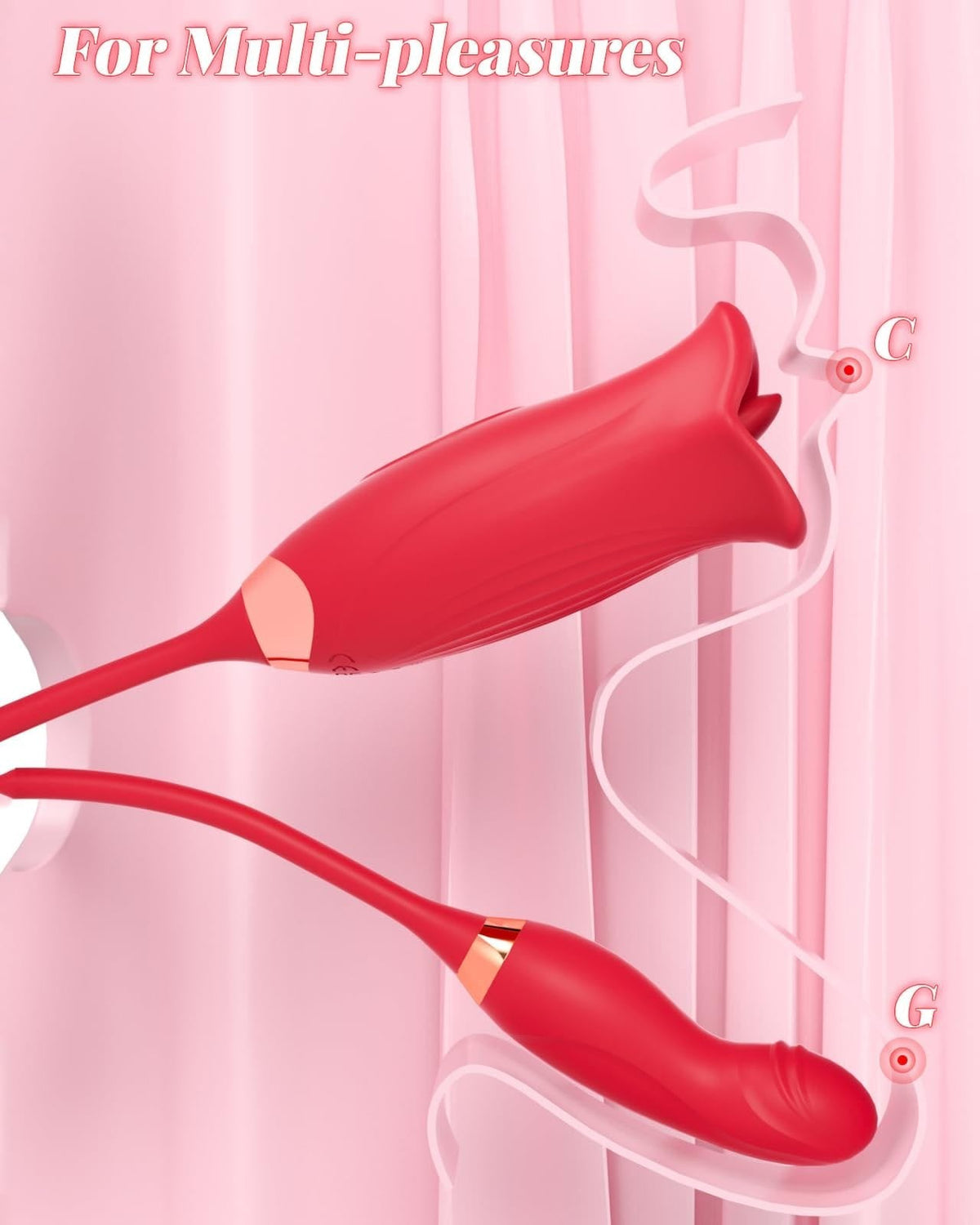 Rose Sucker with G-Spot Arm - Rose Tongue Licking Vibrator
