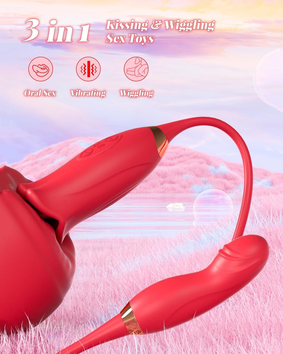 Rose Sucker with G-Spot Arm - Rose Tongue Licking Vibrator