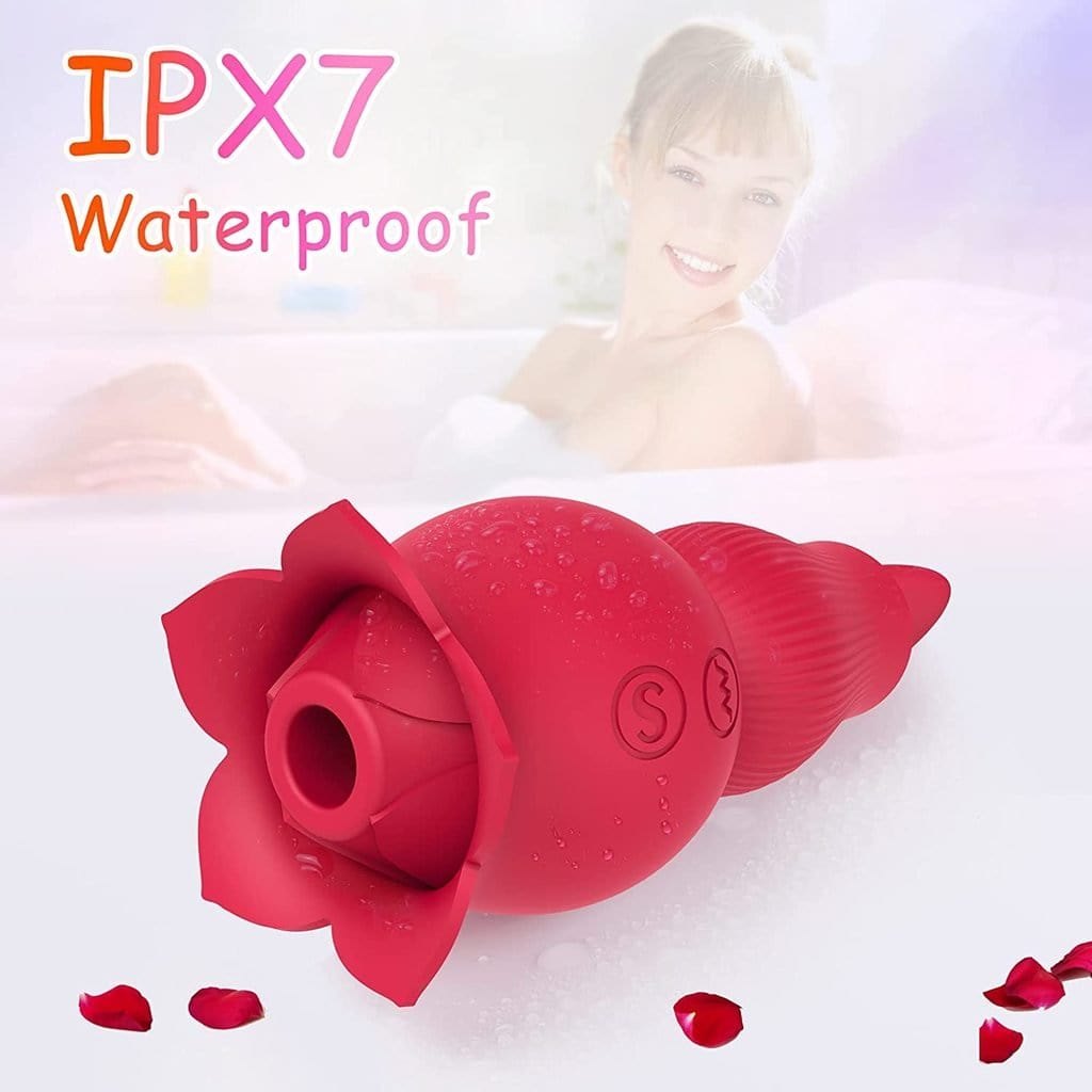Rose Sucking & Tongue Vibrator - Clitoral Suction Vibrator