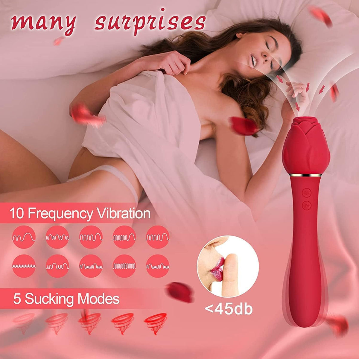 Rose Suction G-Spot Vibrator - Rose Toy for Adult Play
