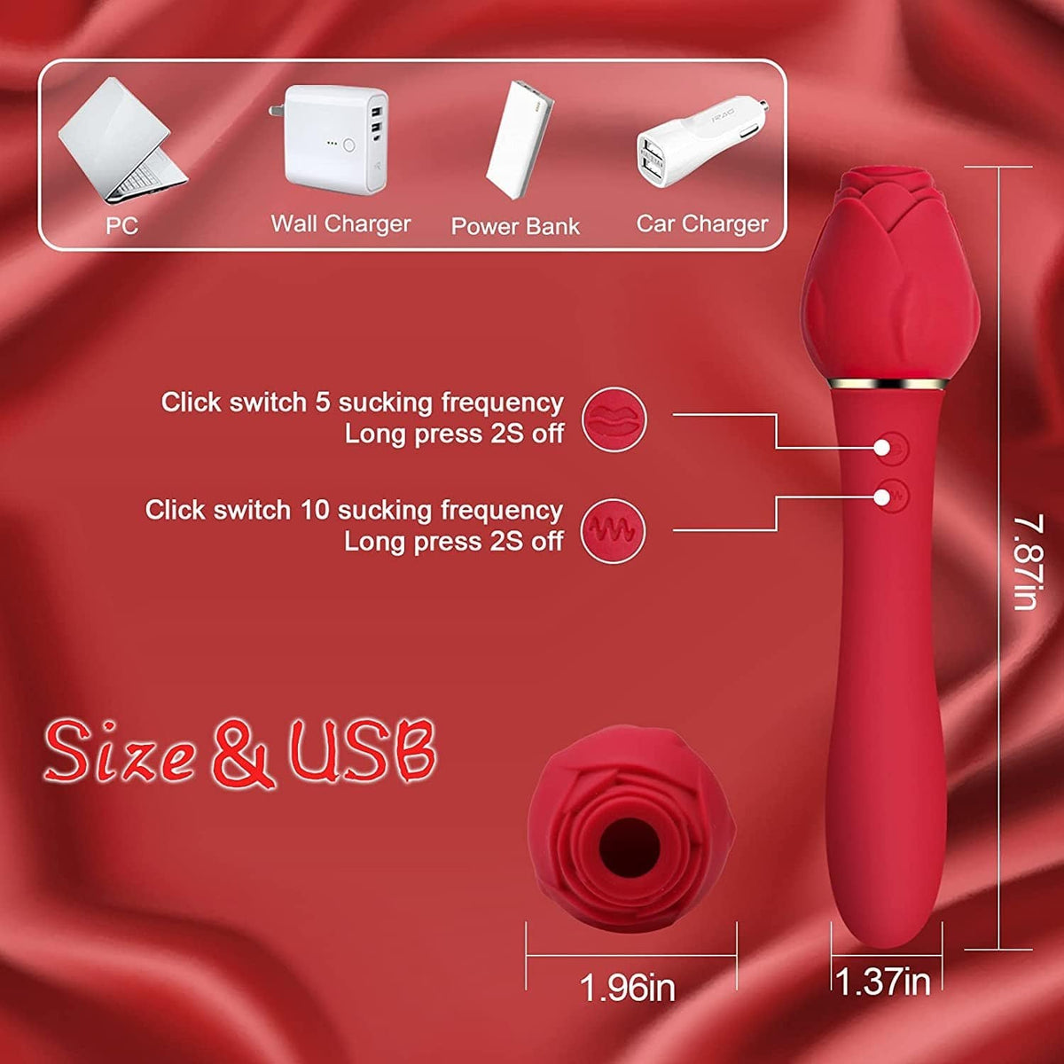Rose Suction G-Spot Vibrator - Rose Toy for Adult Play