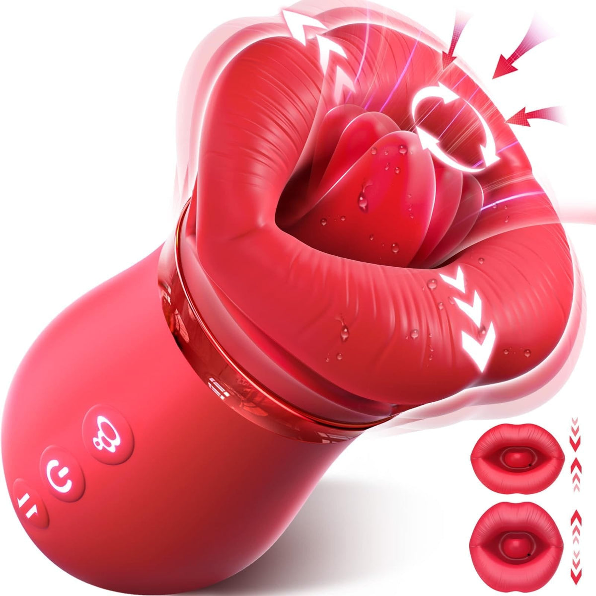 Rose Suction Tongue Vibrator - Clitoral Suction Toy with Tongue