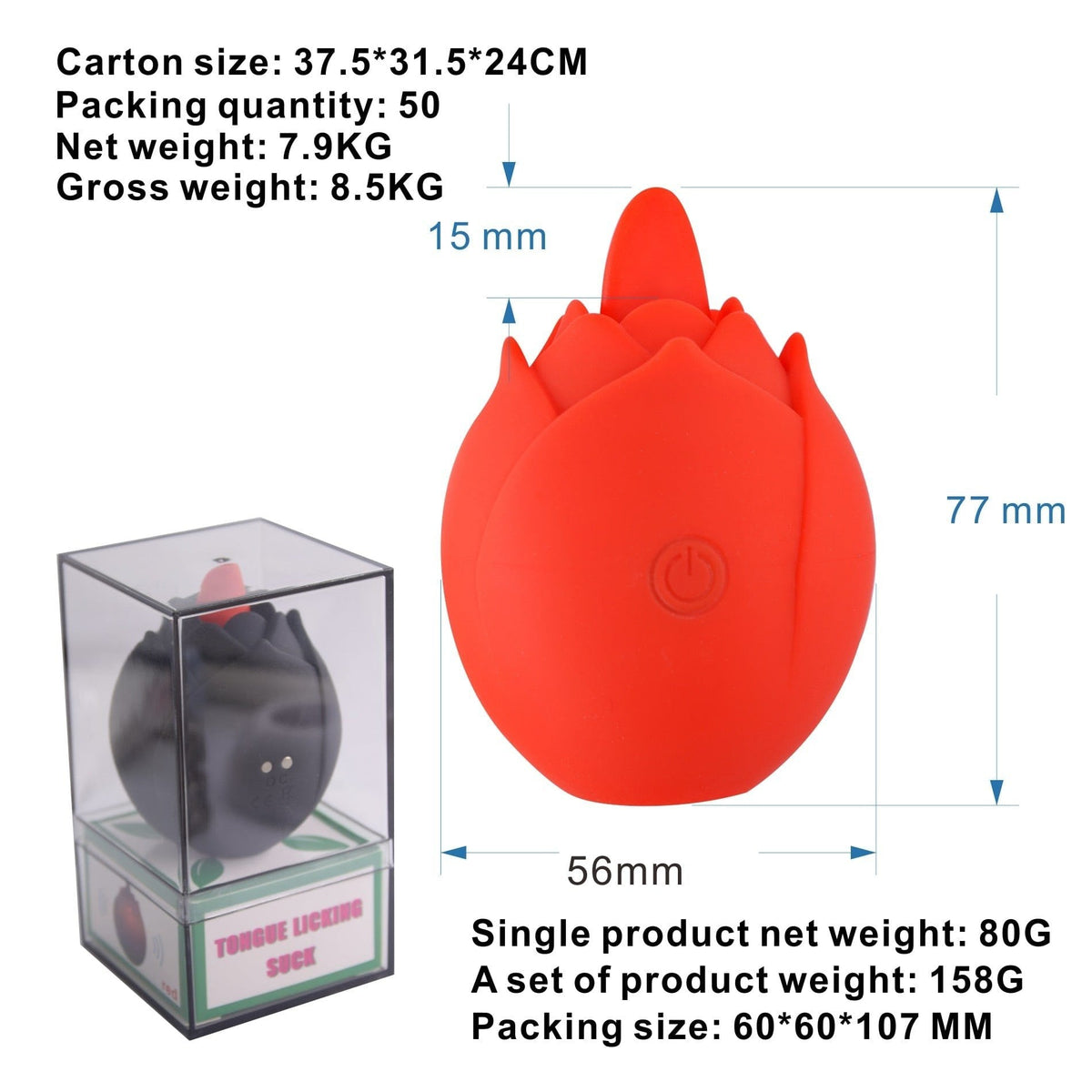 Rose Suction & Vibration Toy - Clitoral Suction Vibrator