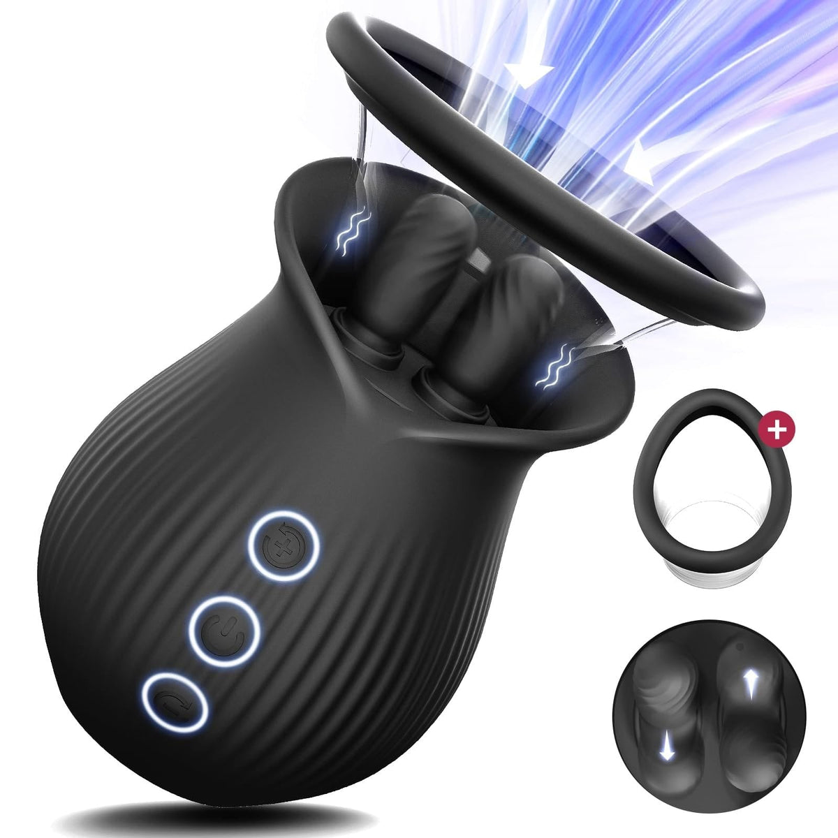 Rose Suction Vibrator 3-in-1 - Rose Toy Clit Sucker