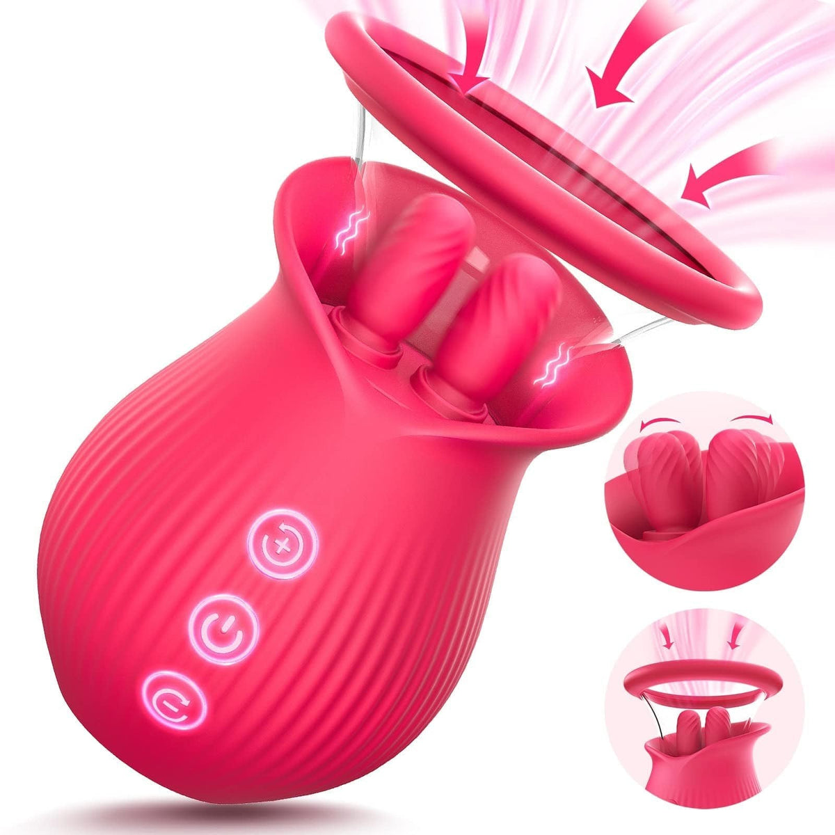 Rose Suction Vibrator 3-in-1 - Rose Toy Clit Sucker