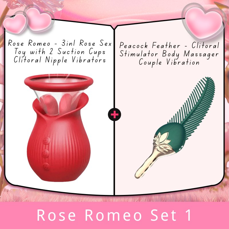Rose Suction Vibrator 3-in-1 - Rose Toy Clit Sucker