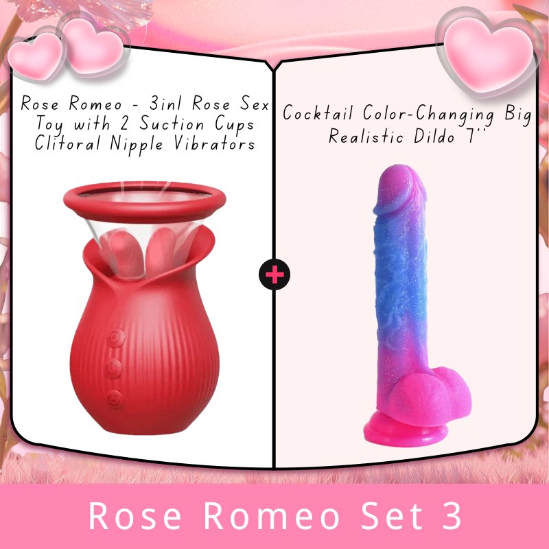 Rose Suction Vibrator 3-in-1 - Rose Toy Clit Sucker