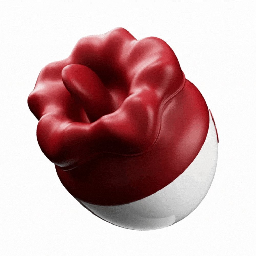 Rose Suction Vibrator with Tongue - Clitoral Suction Vibrator