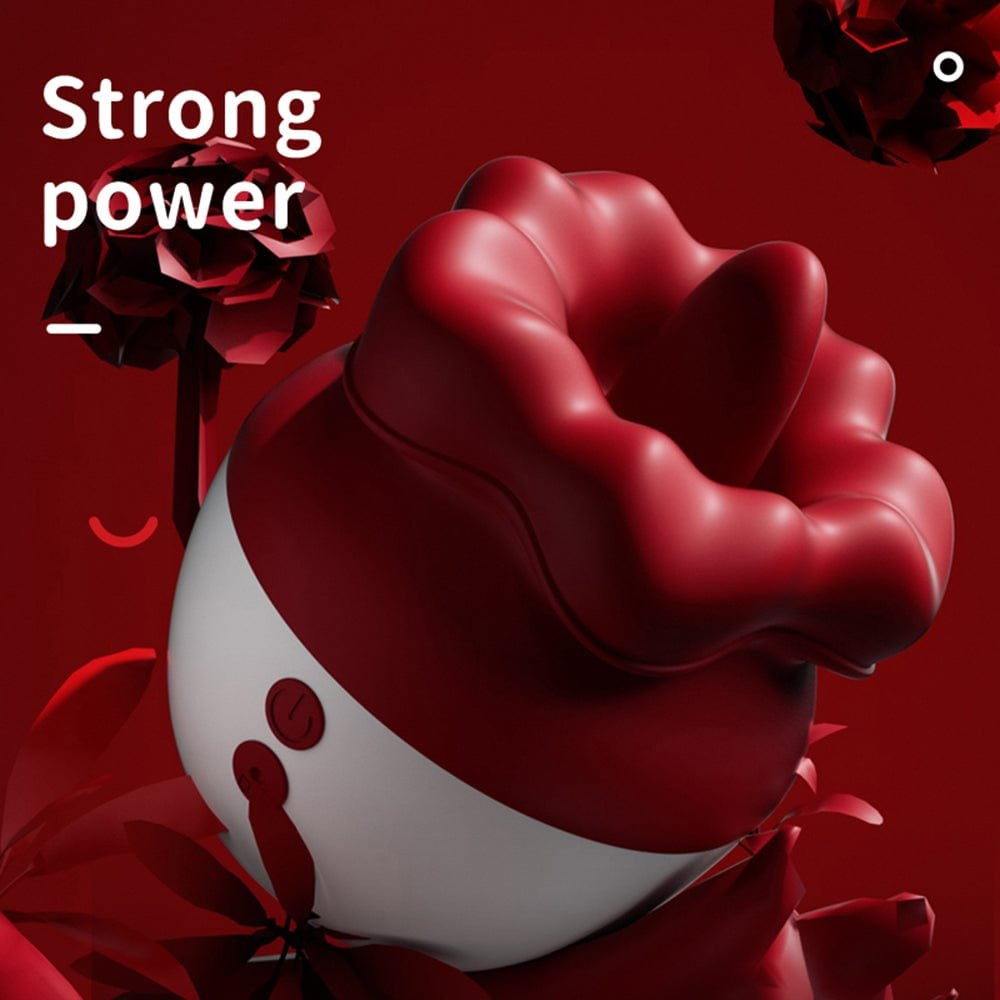 Rose Suction Vibrator with Tongue - Clitoral Suction Vibrator
