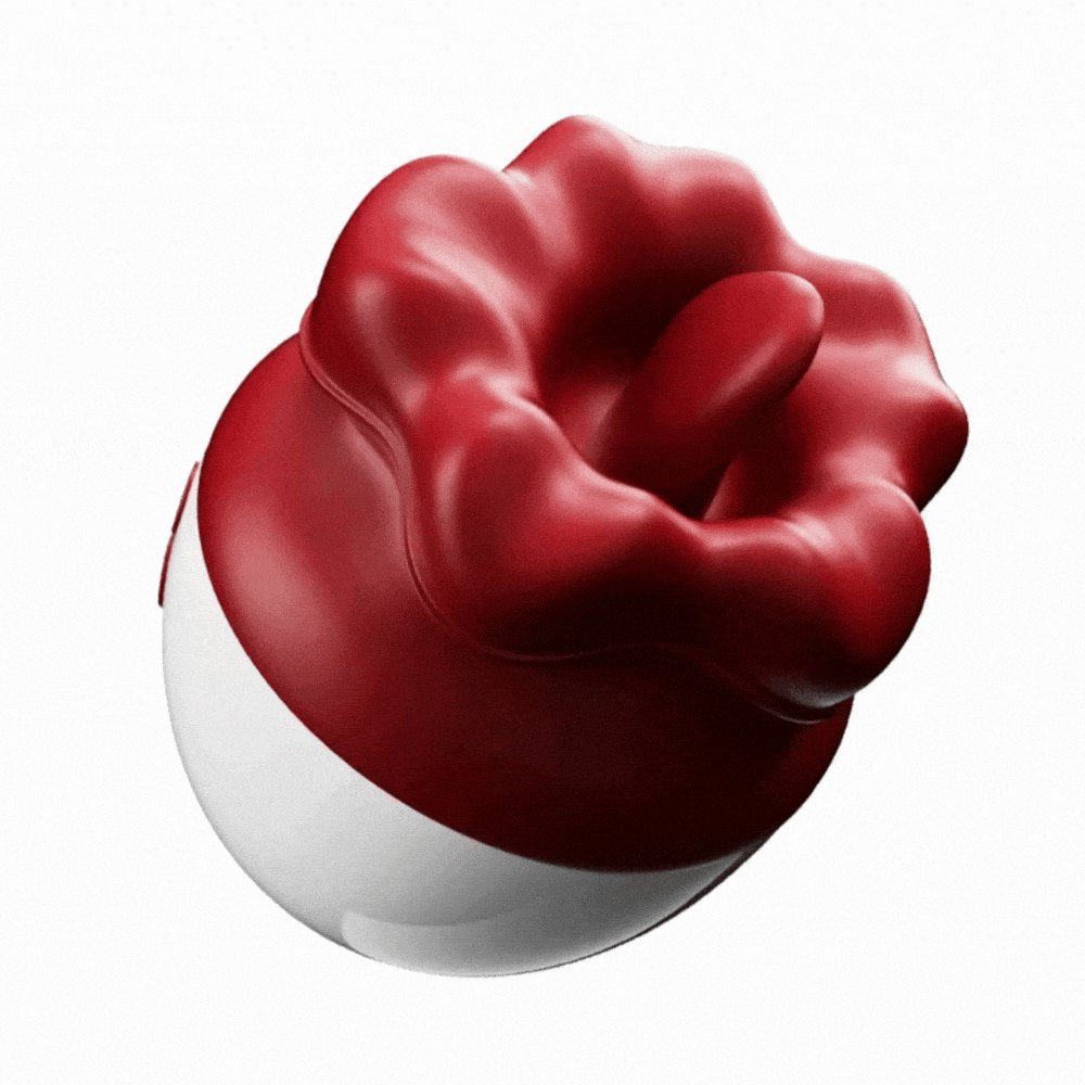 Rose Suction Vibrator with Tongue - Clitoral Suction Vibrator