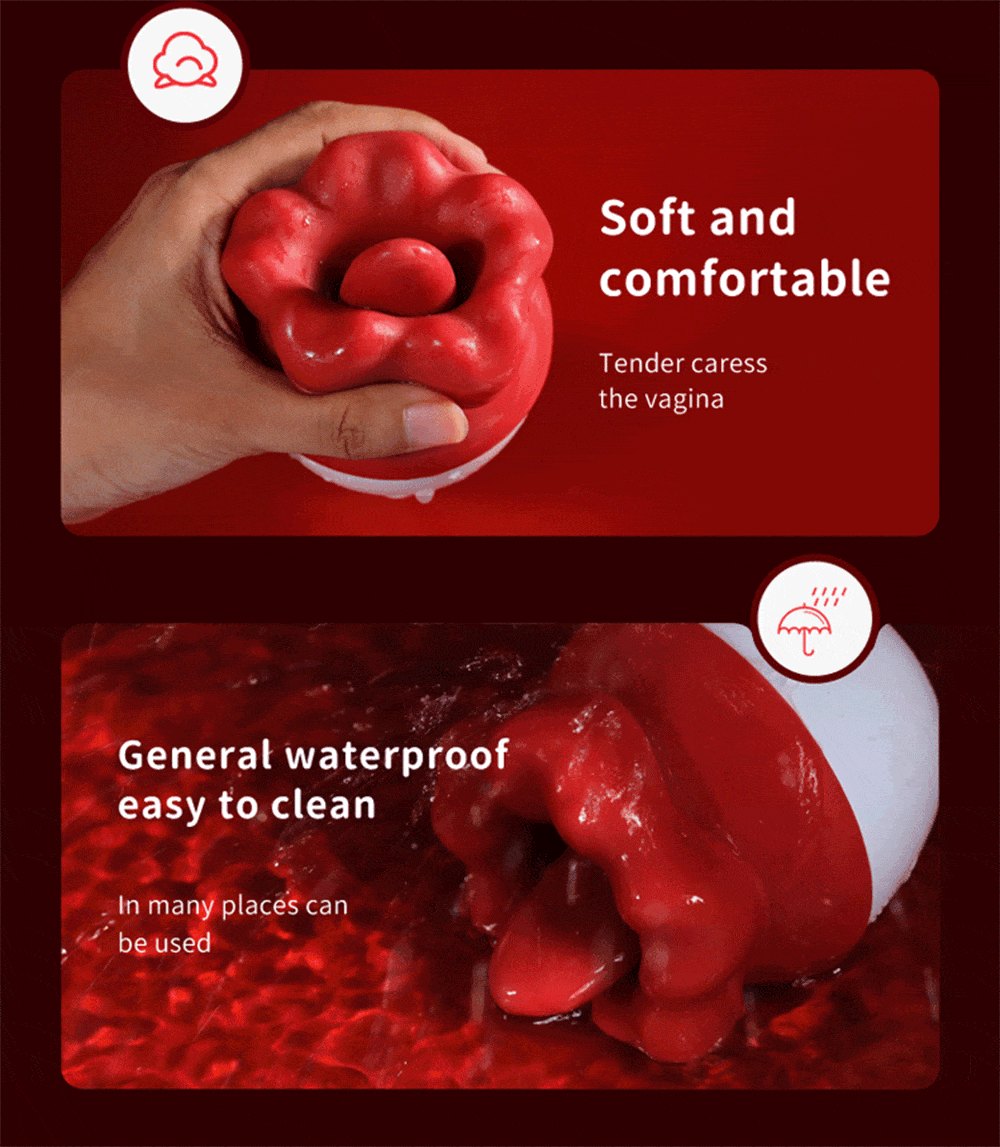 Rose Suction Vibrator with Tongue - Clitoral Suction Vibrator