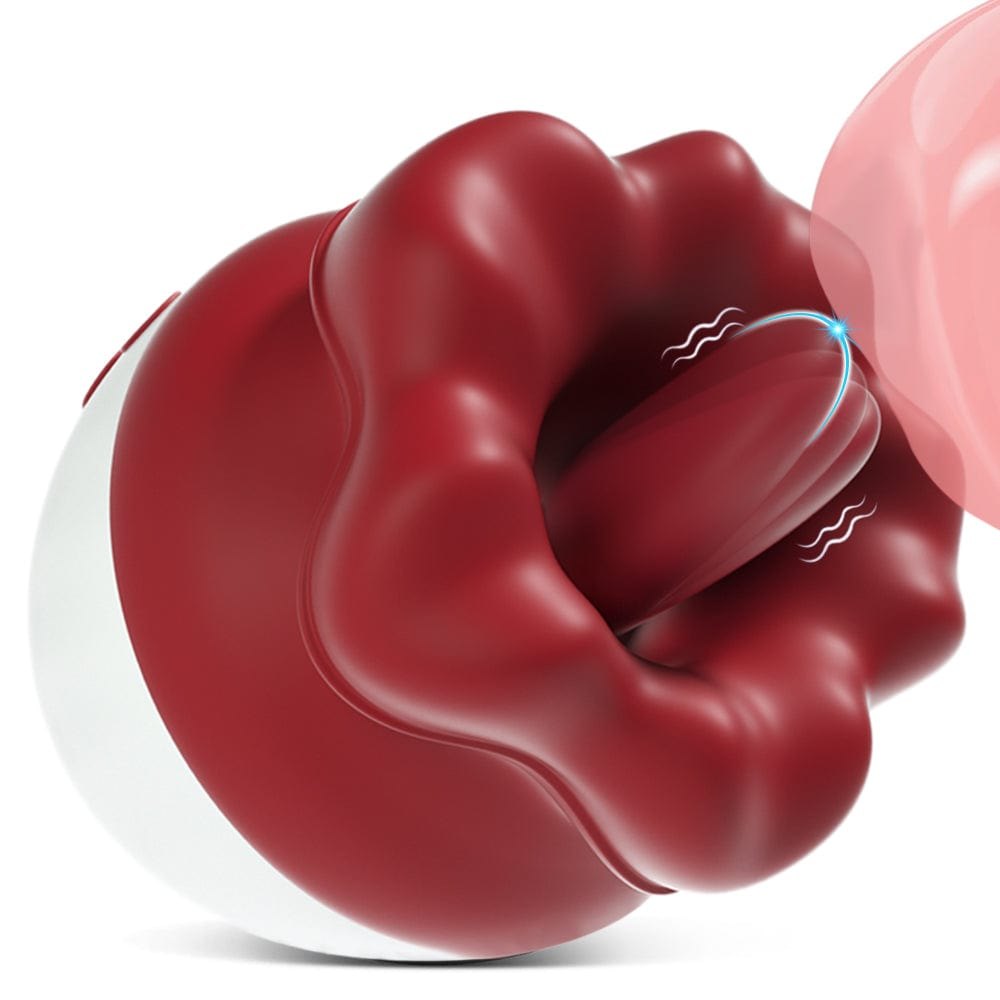Rose Suction Vibrator with Tongue - Clitoral Suction Vibrator